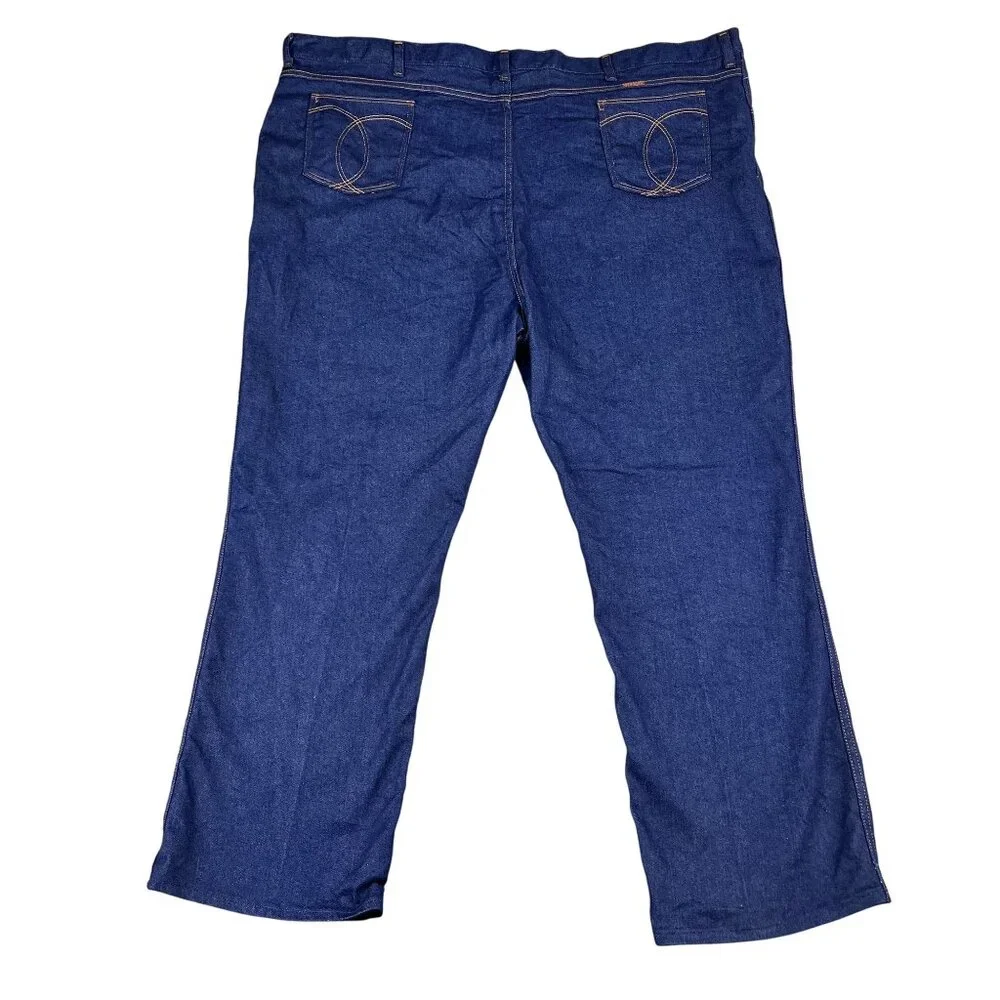 Vintage Wrangler Jeans Mens 54x30 Straight Leg Dark Wash Denim Made in‎ USA